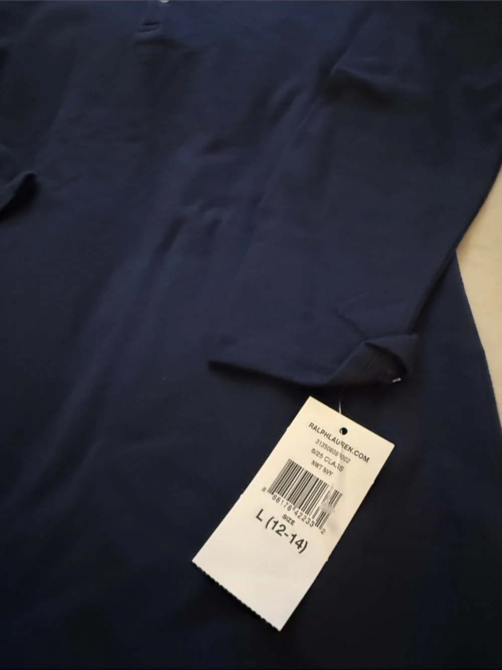 Ralph Lauren NWT Navy Cotton Knit Polo Dress size 12-14